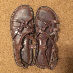 Born Brown Leather Sandals Size 7
